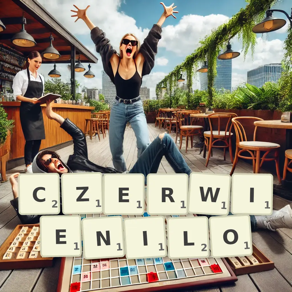 Słowa z liter CZERWIENIŁO