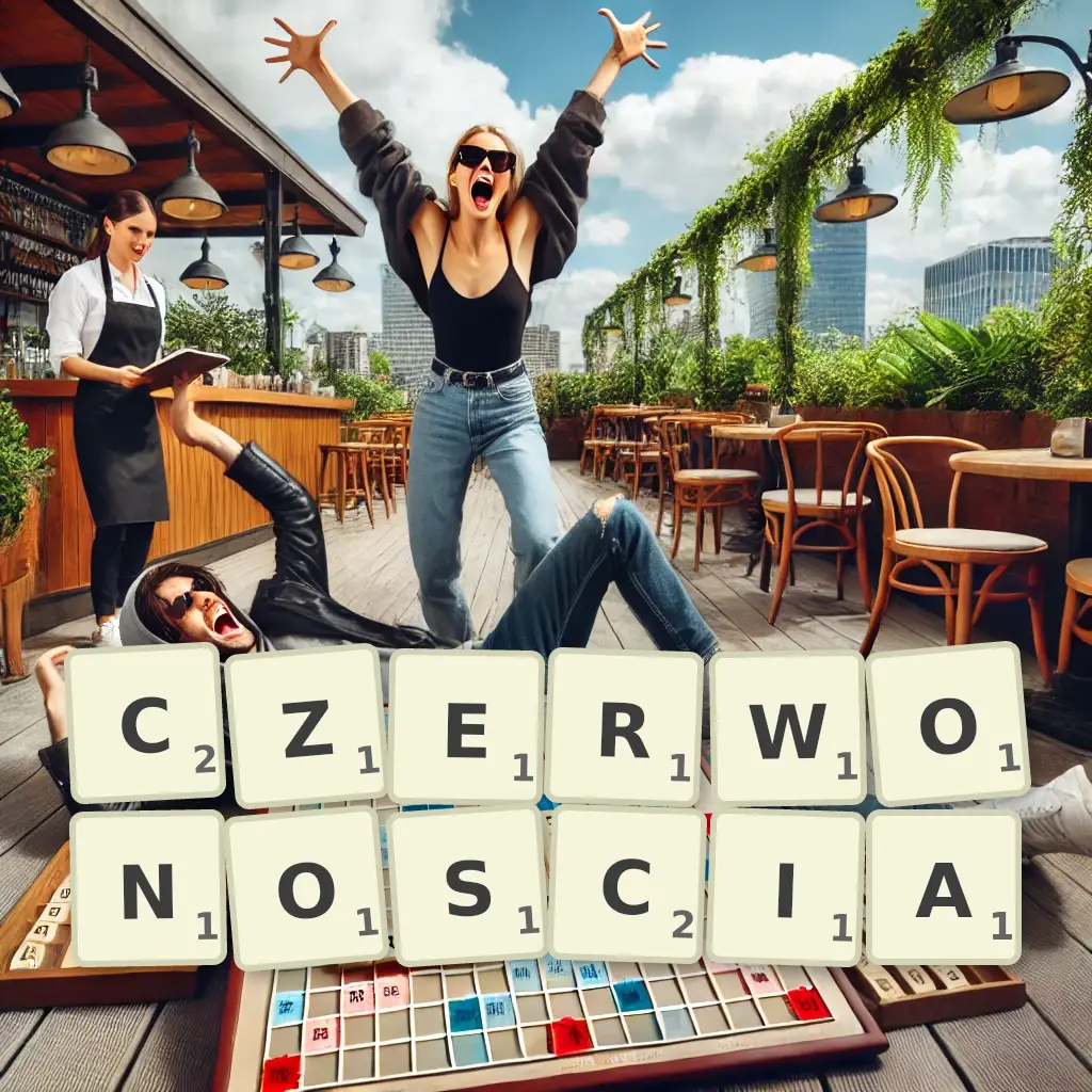 Słowa z liter CZERWONOŚCIĄ