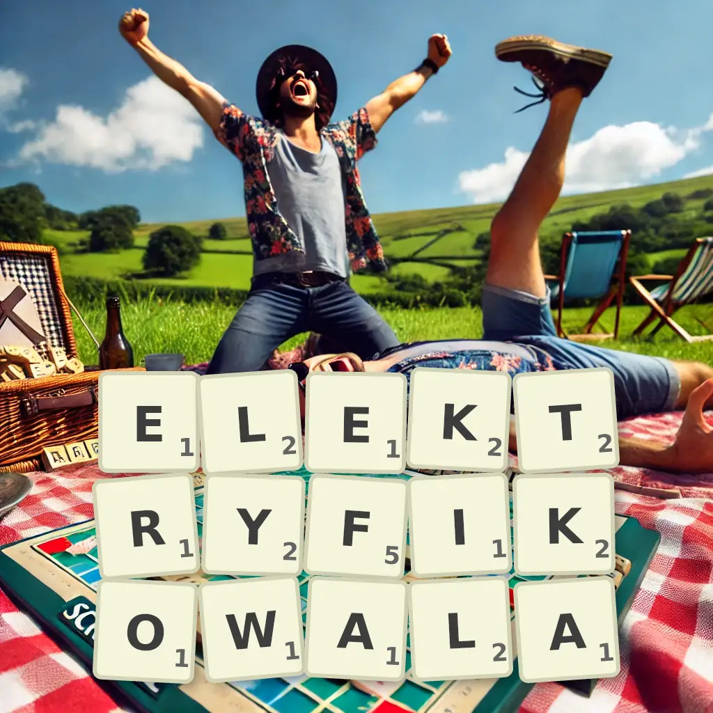 Słowa z liter ELEKTRYFIKOWAŁA