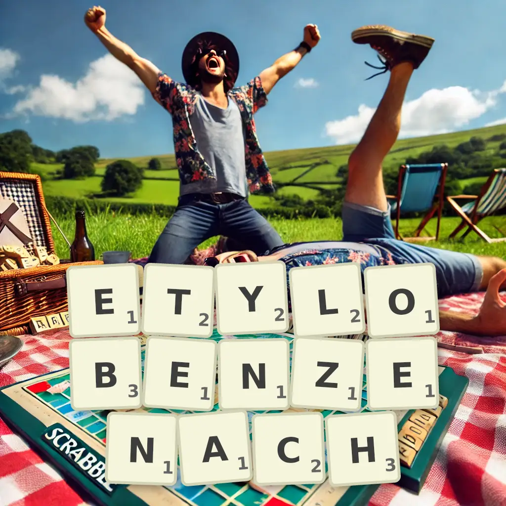 Słowa z liter ETYLOBENZENACH
