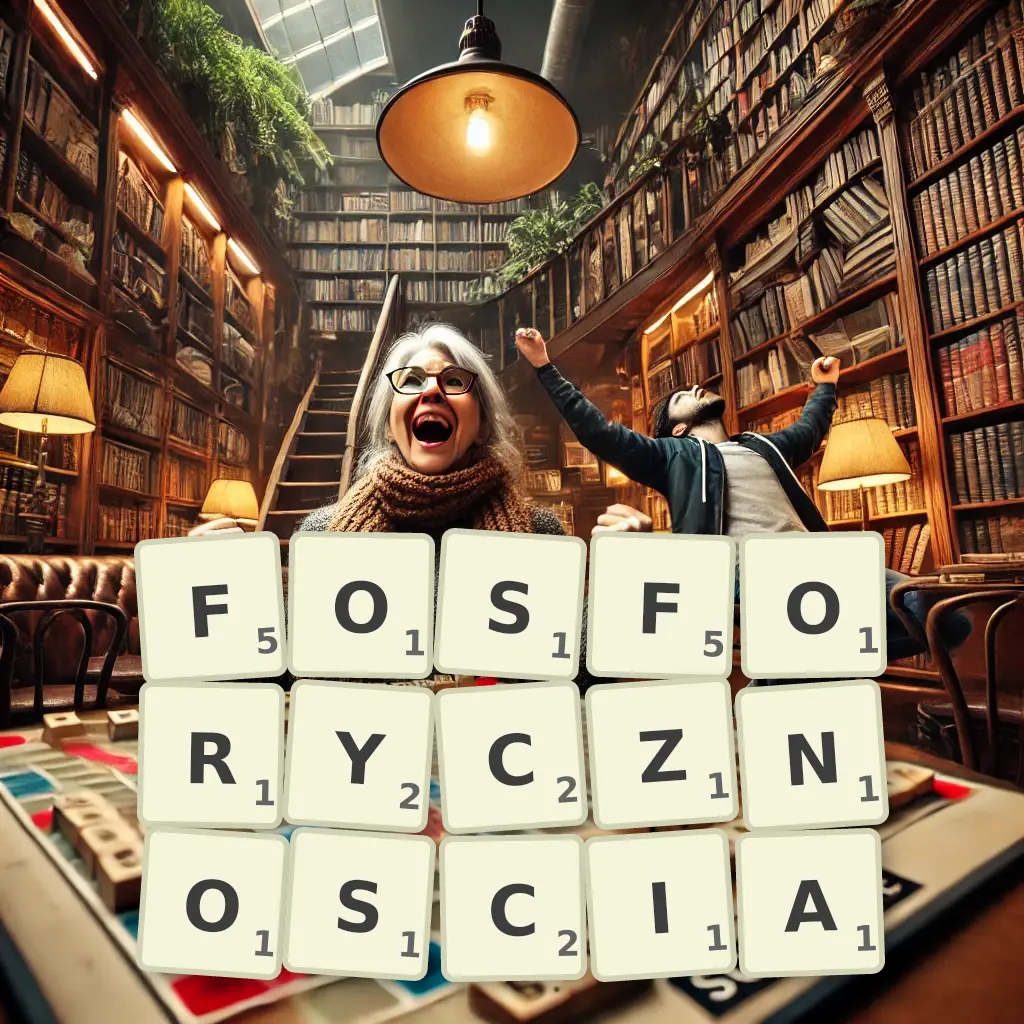 Słowa z liter FOSFORYCZNOŚCIĄ