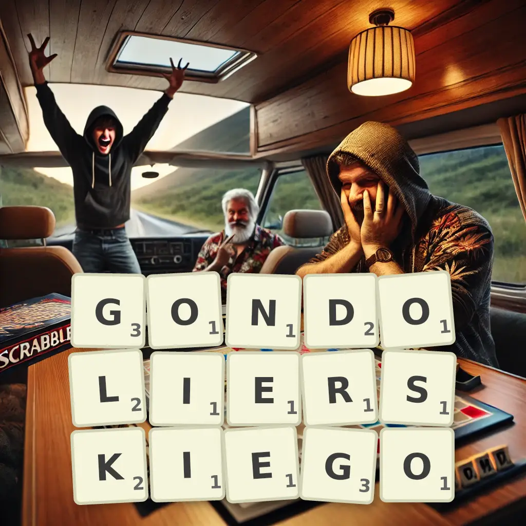 Słowa z liter GONDOLIERSKIEGO