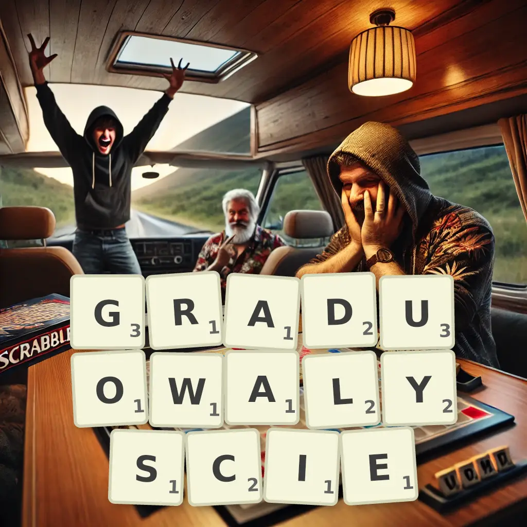 Słowa z liter GRADUOWAŁYŚCIE