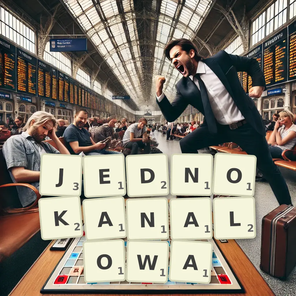 Słowa z liter JEDNOKANAŁOWĄ