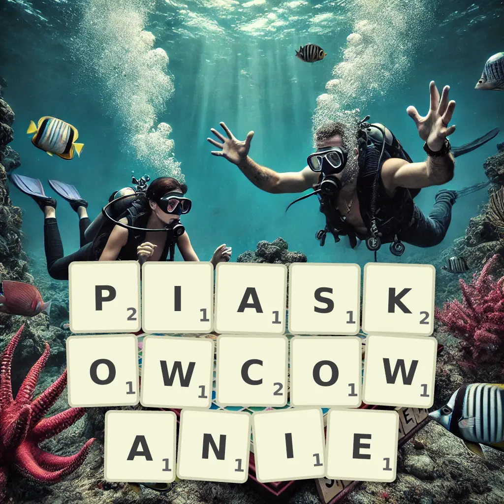 Słowa z liter PIASKOWCOWANIE