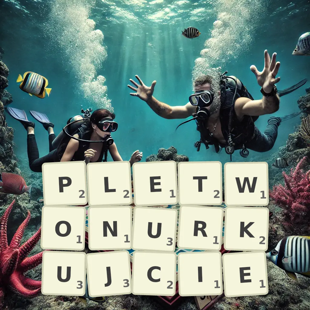 Słowa z liter PŁETWONURKUJCIE