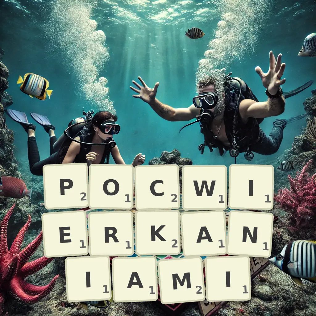 Słowa z liter POĆWIERKANIAMI