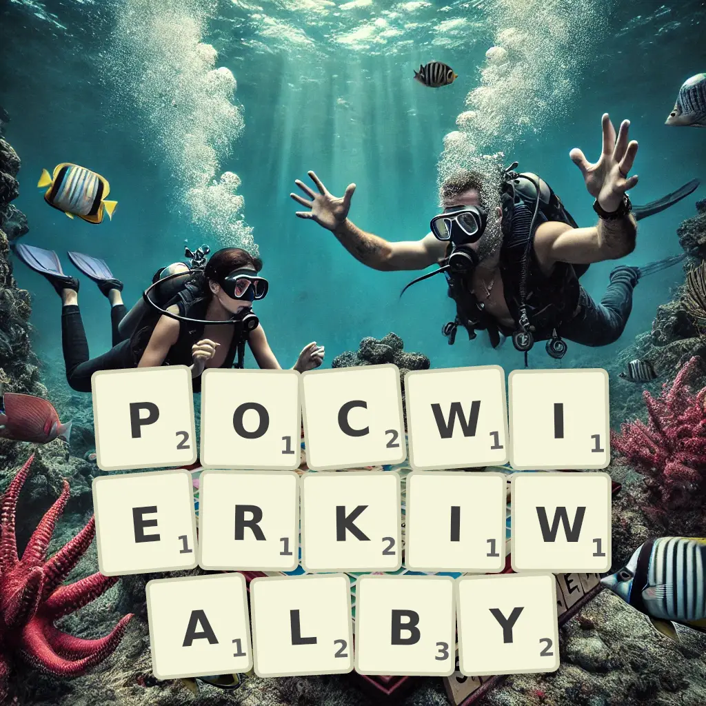 Słowa z liter POĆWIERKIWAŁBY
