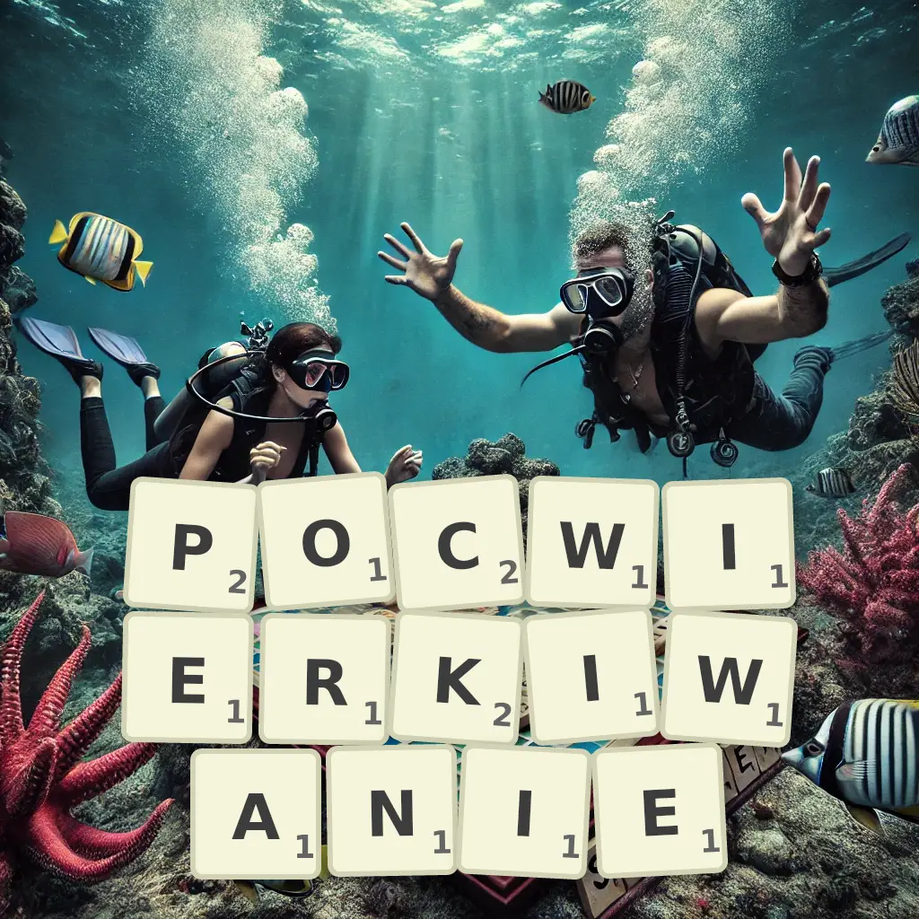 Słowa z liter POĆWIERKIWANIE