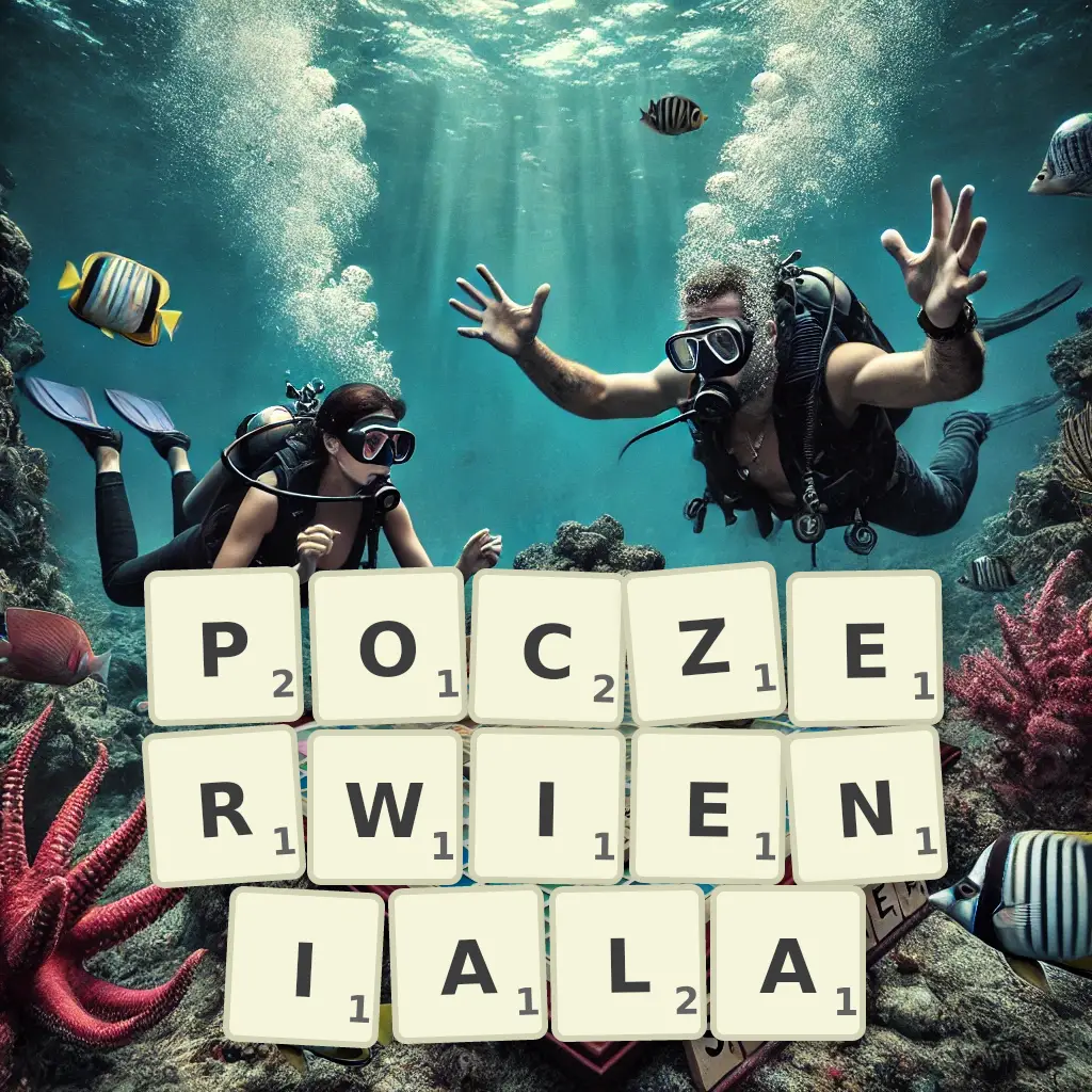 Słowa z liter POCZERWIENIAŁA