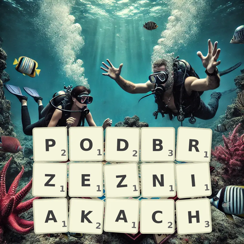 Słowa z liter PODBRZEŹNIAKACH