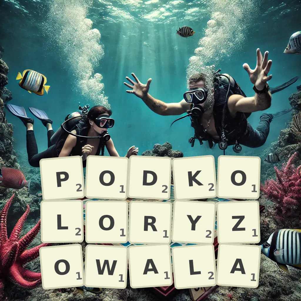 Słowa z liter PODKOLORYZOWAŁA