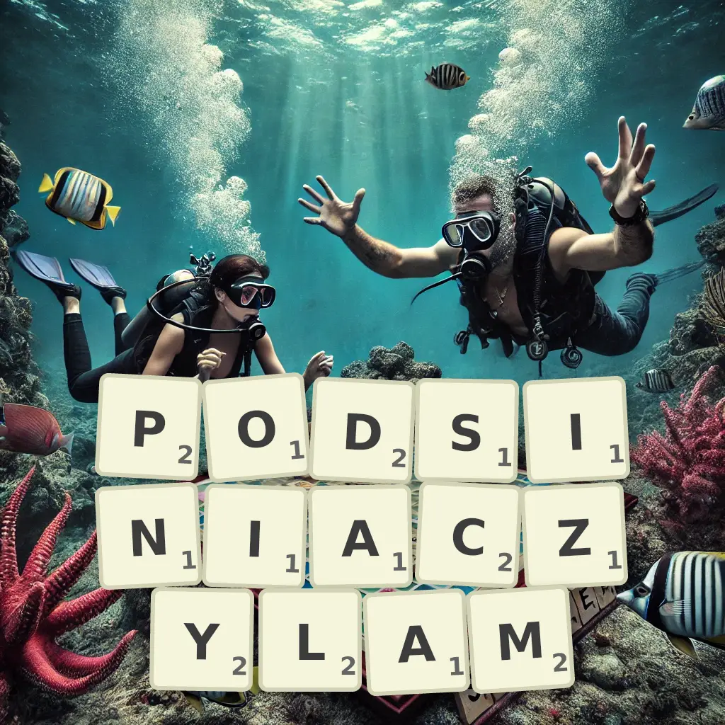 Słowa z liter PODSINIACZYŁAM