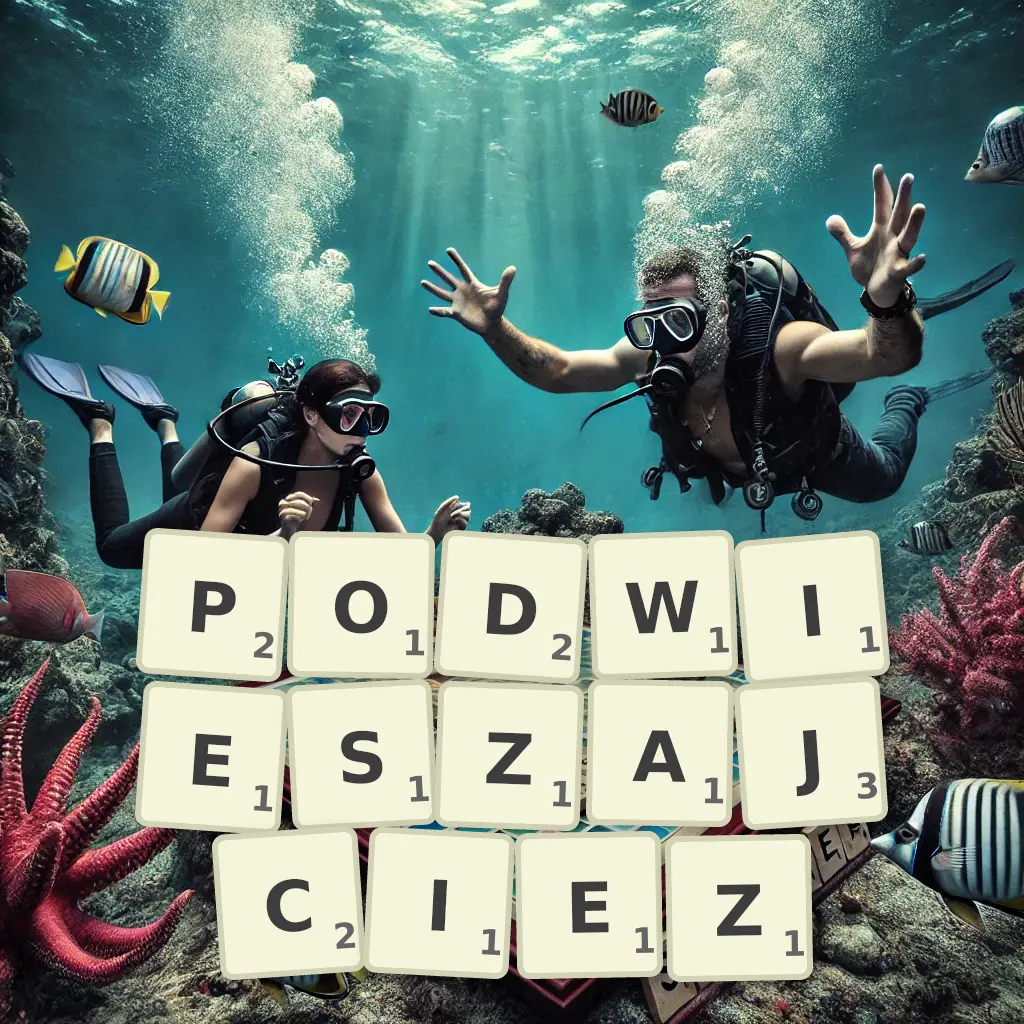 Słowa z liter PODWIESZAJCIEŻ