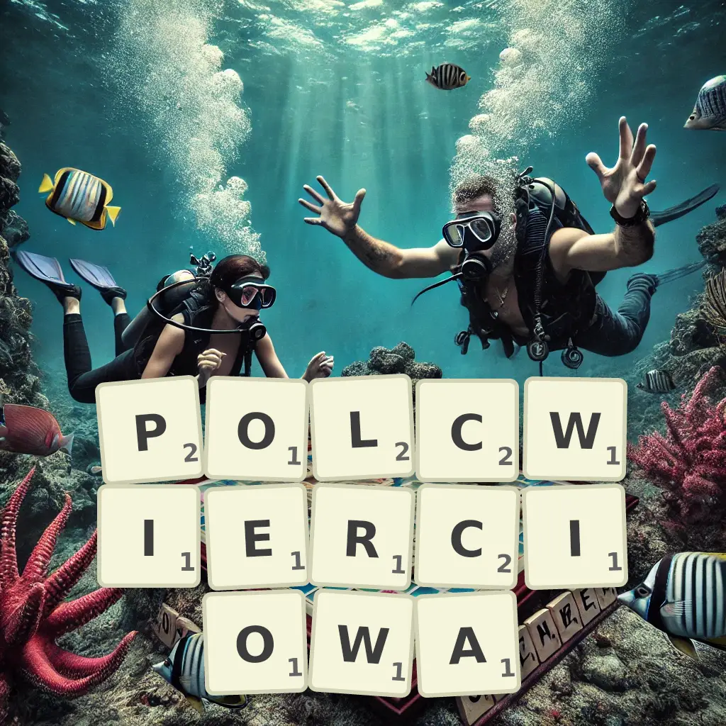 Słowa z liter PÓŁĆWIERCIOWĄ