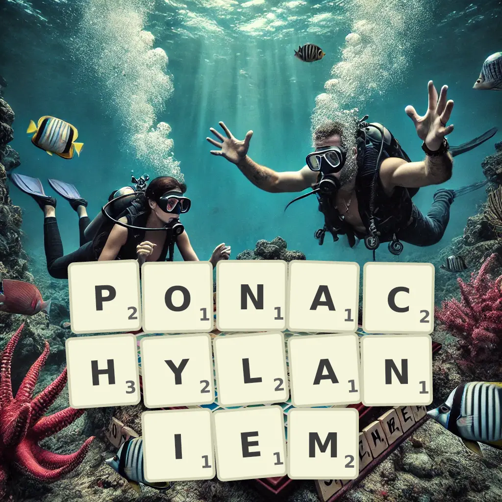 Słowa z liter PONACHYLANIEM