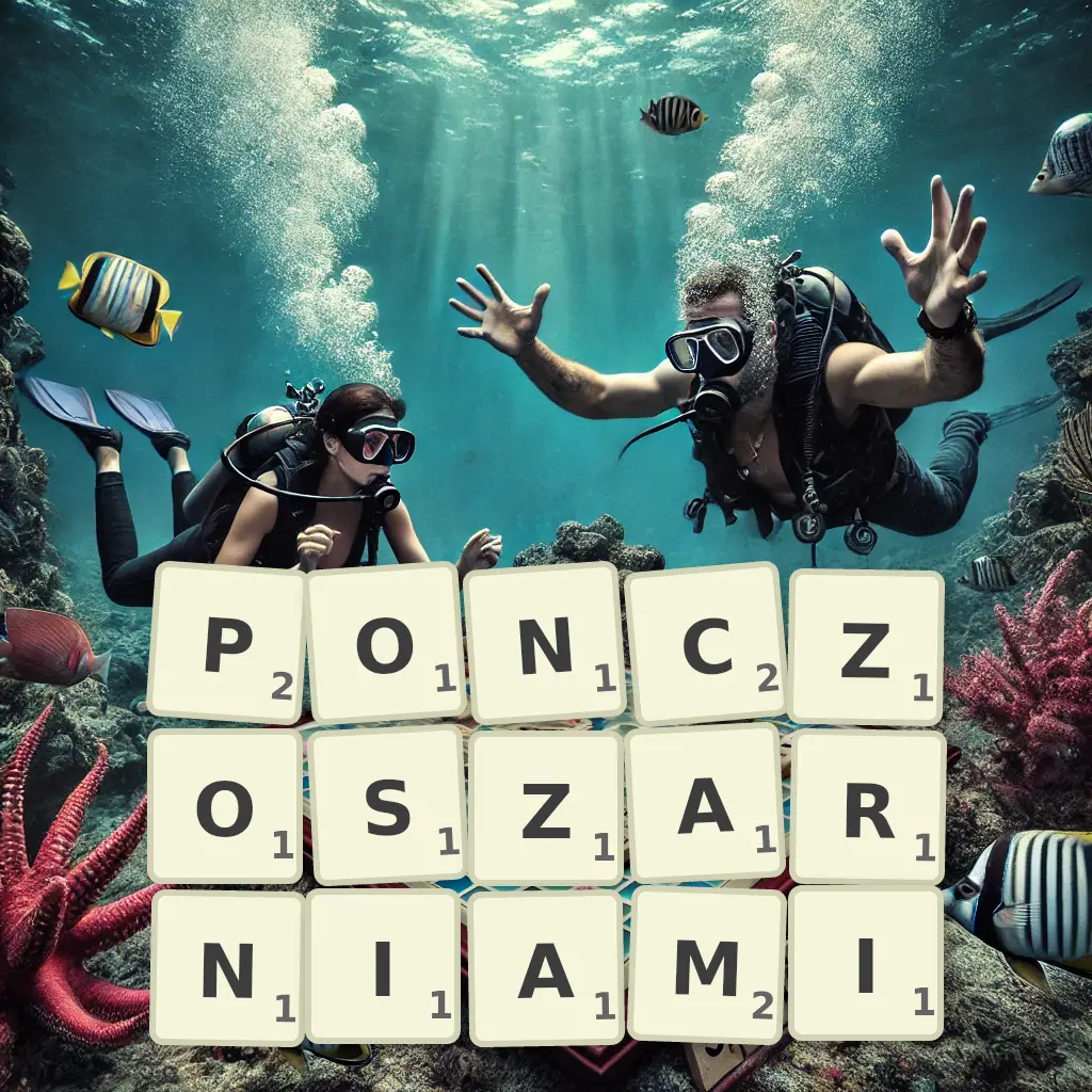 Słowa z liter POŃCZOSZARNIAMI