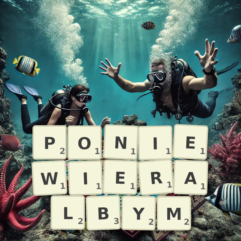 Słowa z liter PONIEWIERAŁBYM