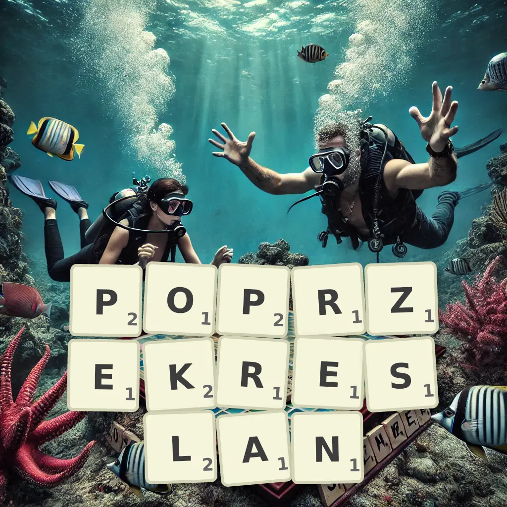 Słowa z liter POPRZEKREŚLAŃ