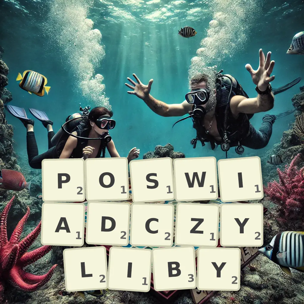 Słowa z liter POŚWIADCZYLIBY