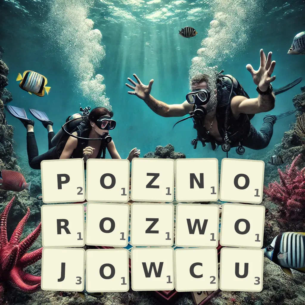 Słowa z liter PÓŹNOROZWOJOWCU