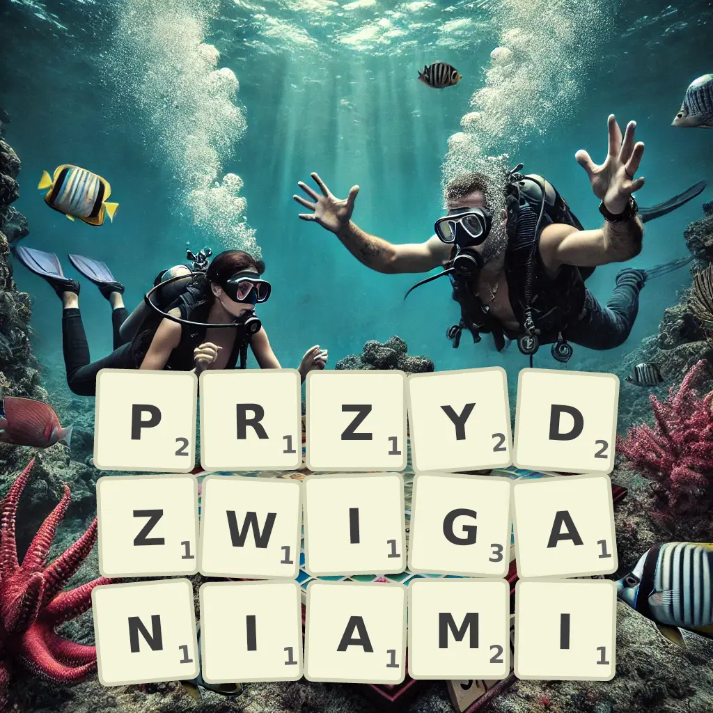 Słowa z liter PRZYDŹWIGANIAMI
