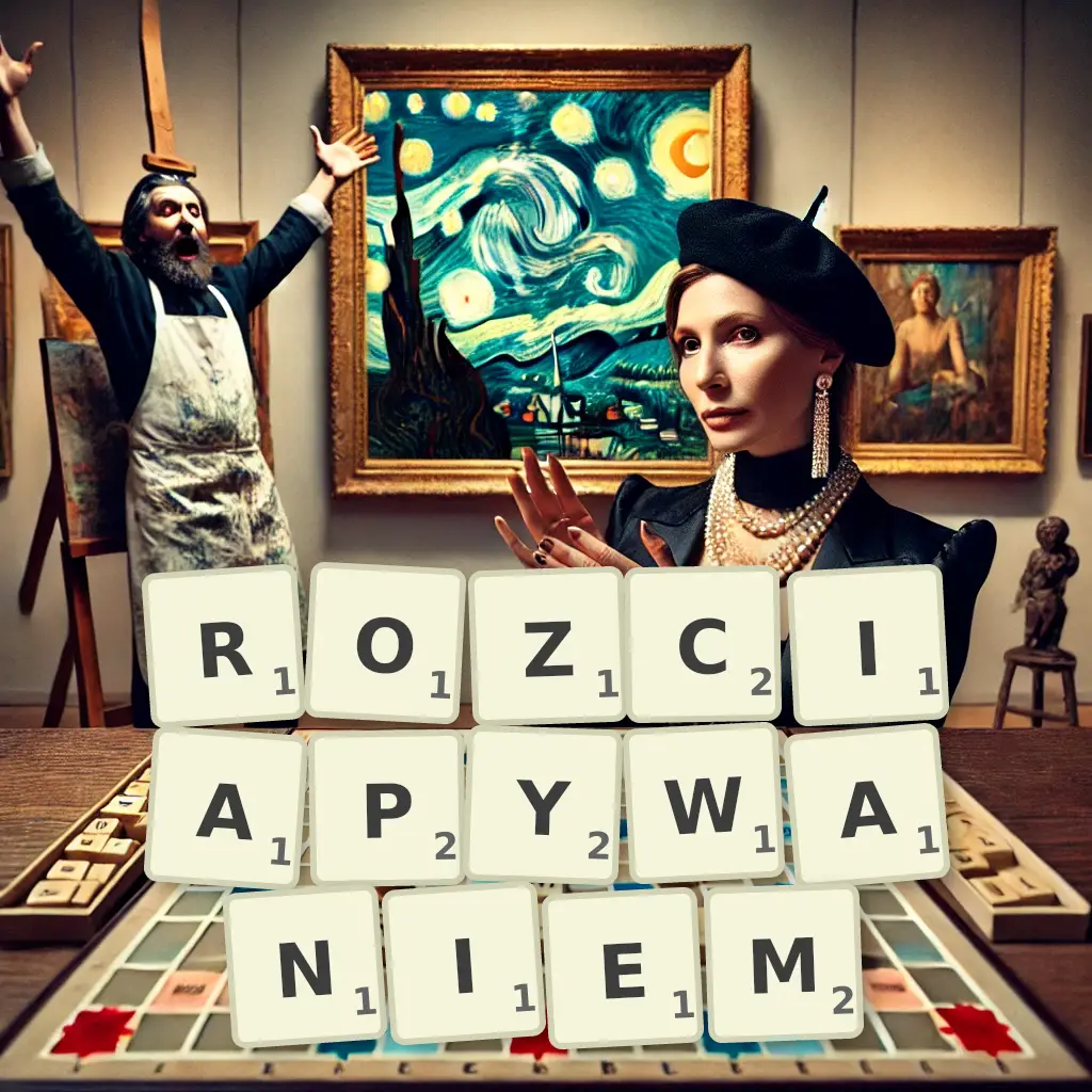 Słowa z liter ROZCIAPYWANIEM
