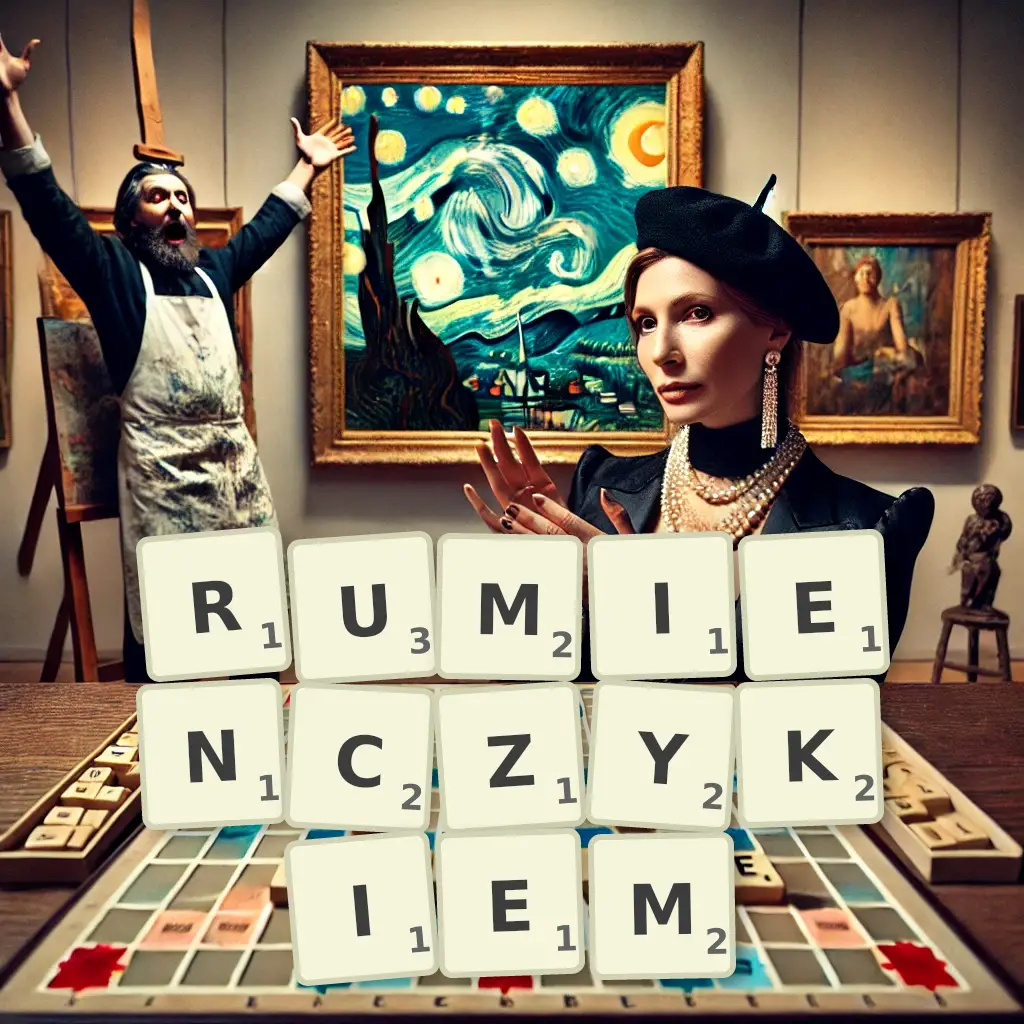 Słowa z liter RUMIEŃCZYKIEM