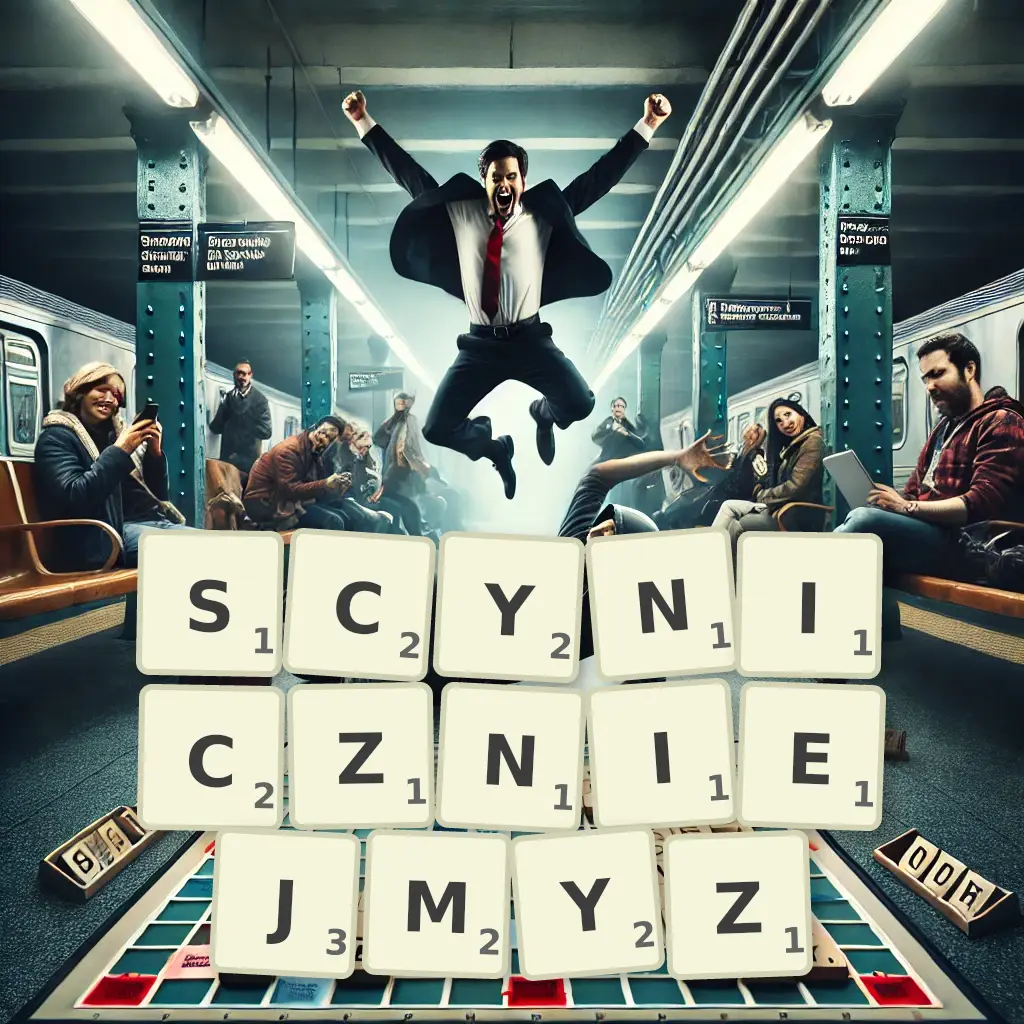 Słowa z liter SCYNICZNIEJMYŻ
