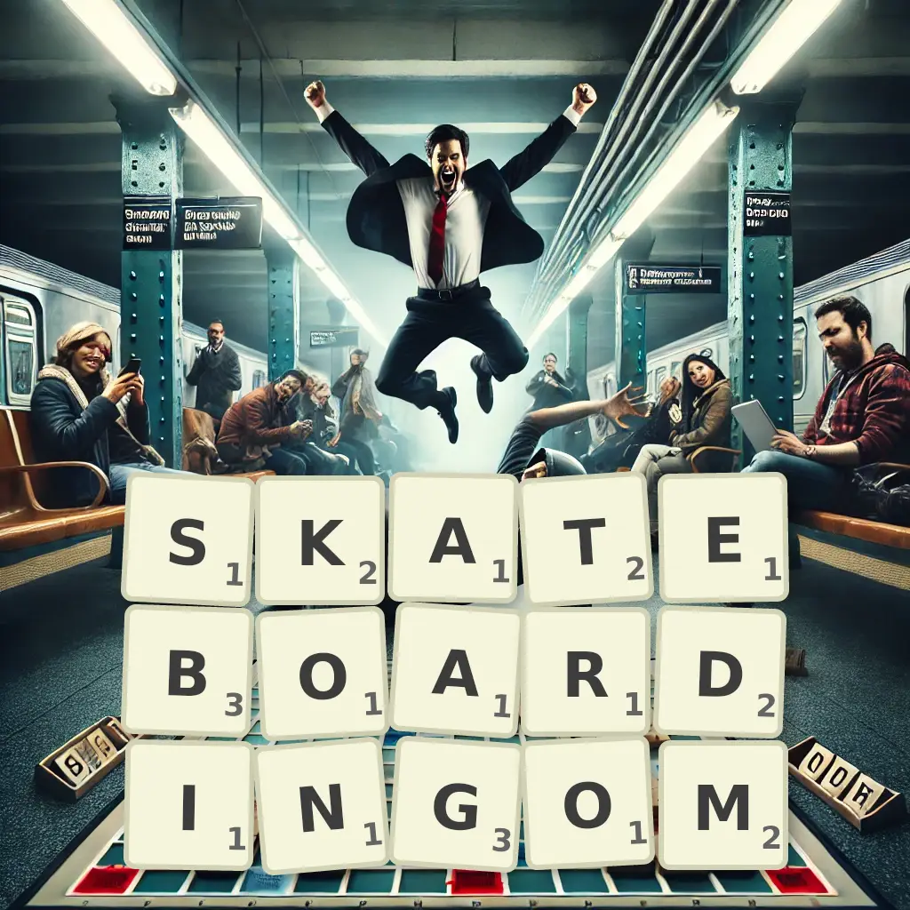 Słowa z liter SKATEBOARDINGOM