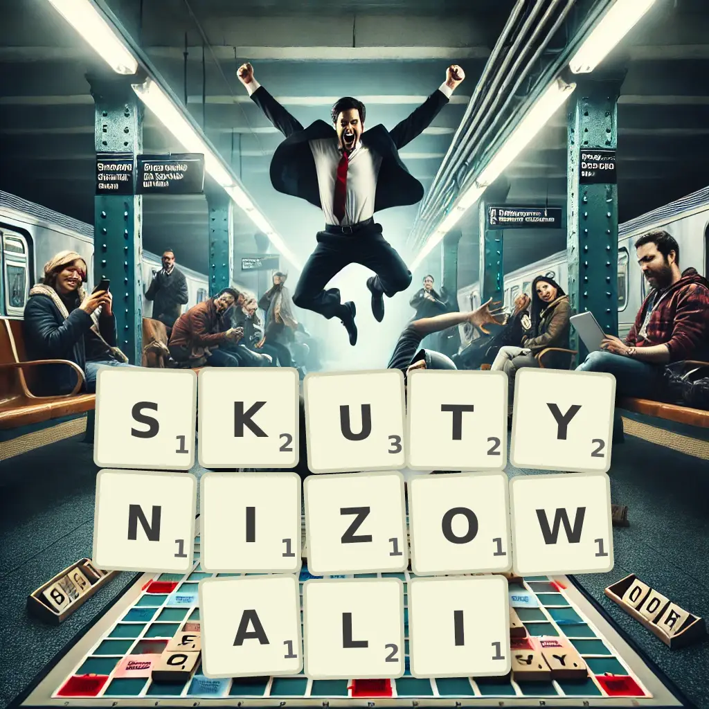 Słowa z liter SKUTYNIZOWALI