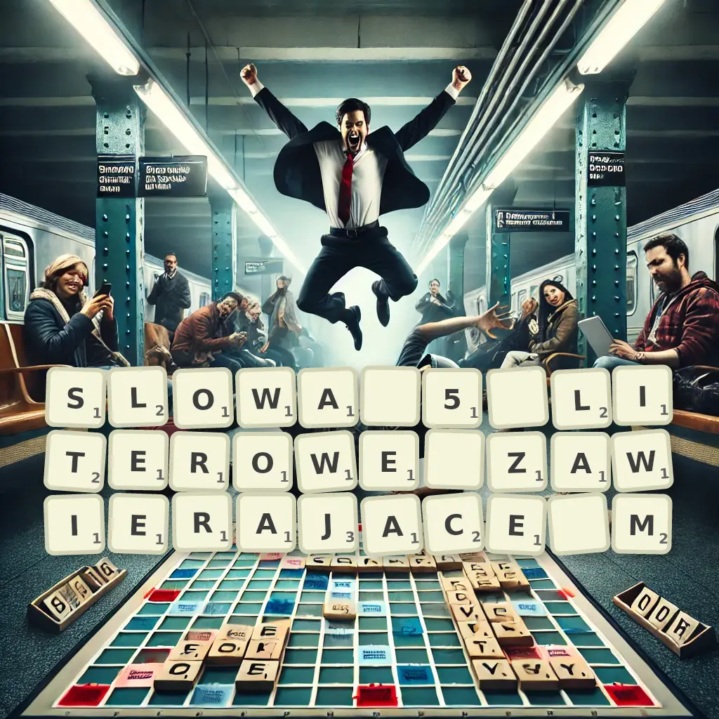 Słowa 5-literowe, zawierające M