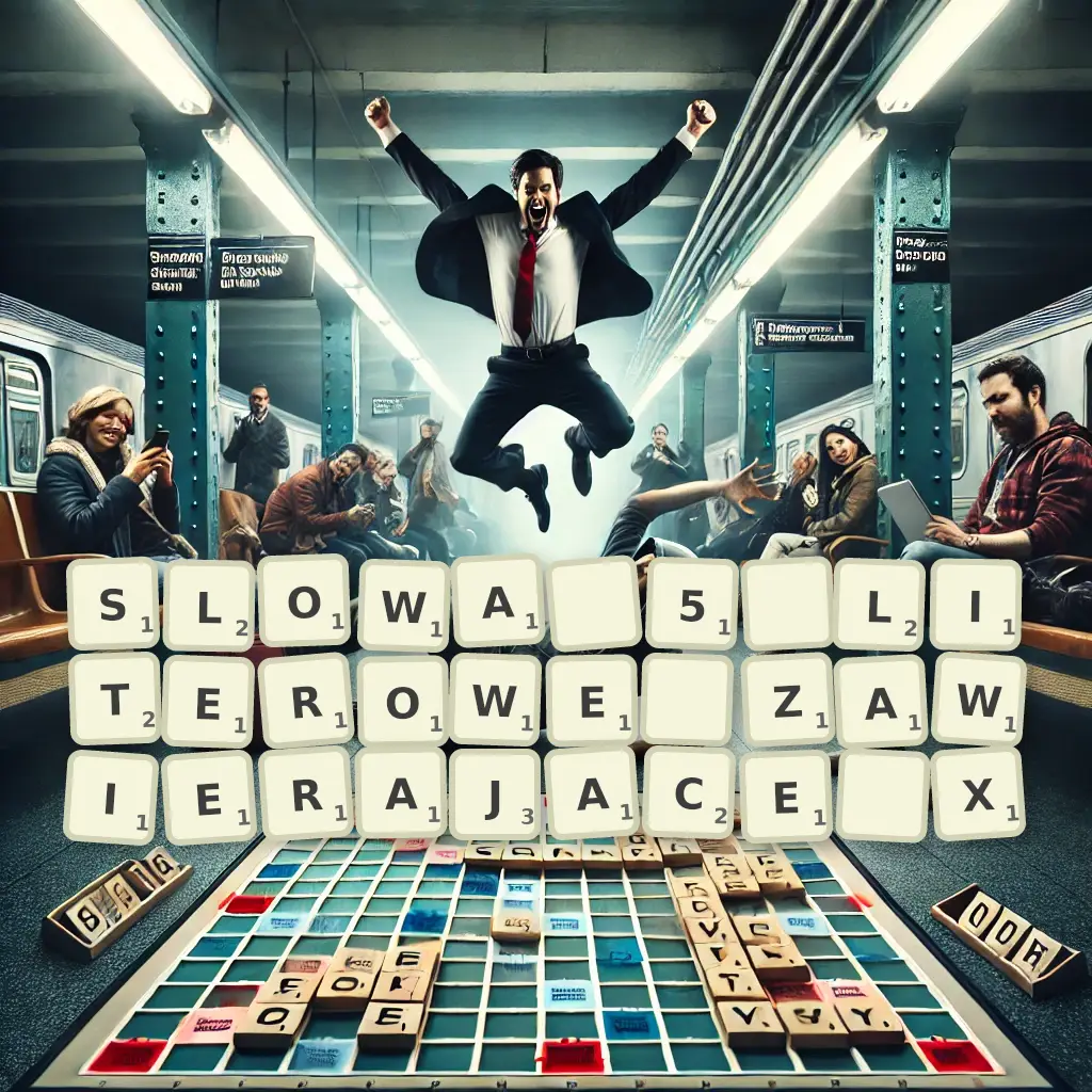 Słowa 5-literowe, zawierające X