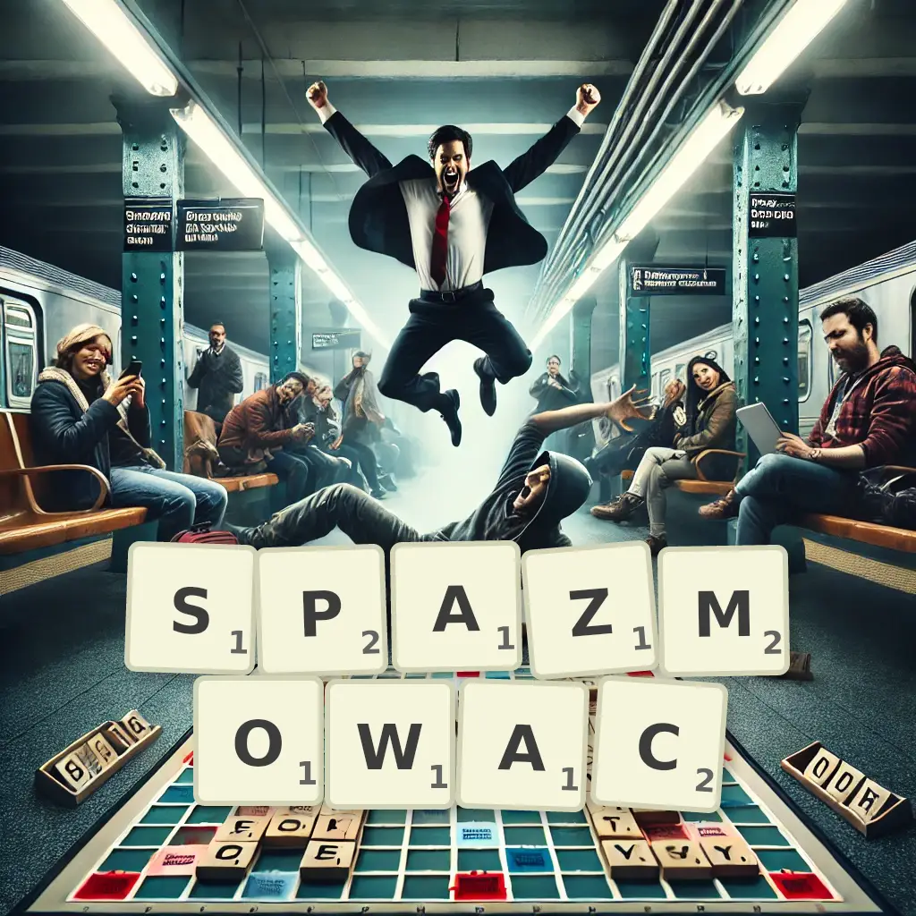 Słowa z liter SPAZMOWAĆ
