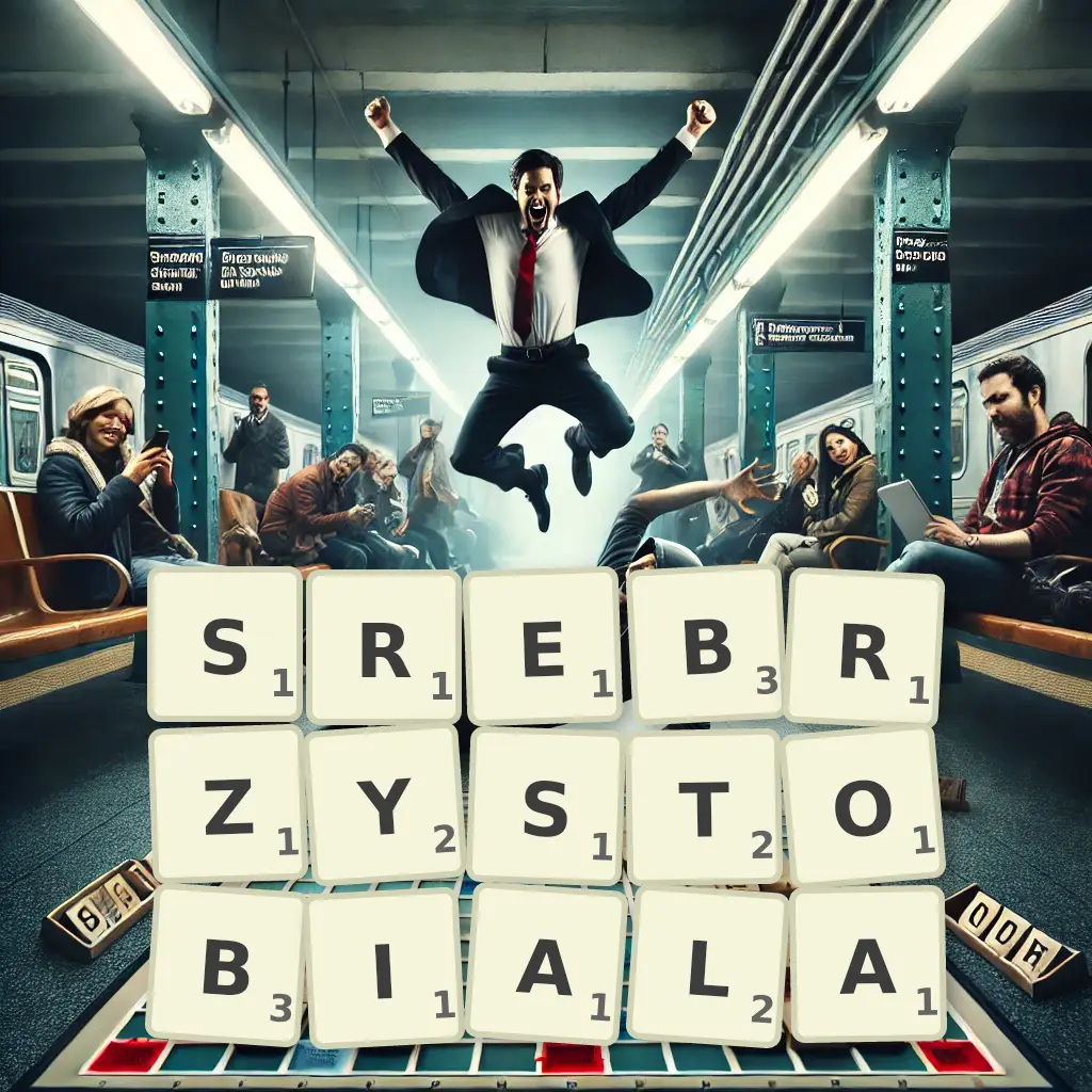 Słowa z liter SREBRZYSTOBIAŁĄ