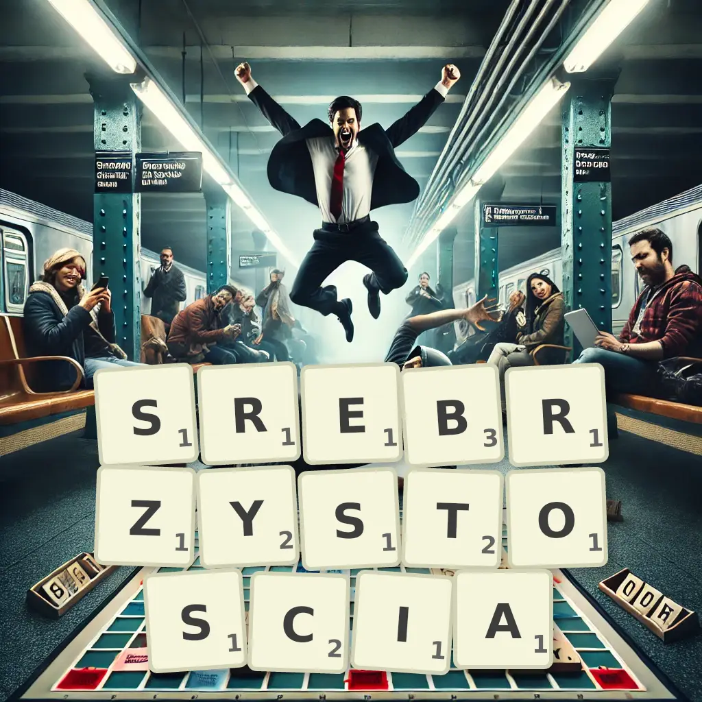 Słowa z liter SREBRZYSTOŚCIĄ