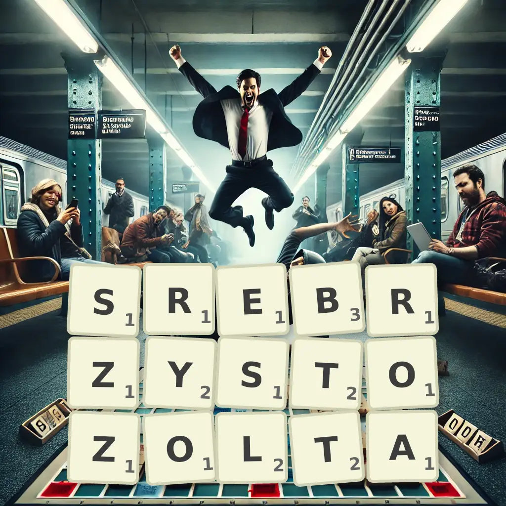 Słowa z liter SREBRZYSTOŻÓŁTĄ