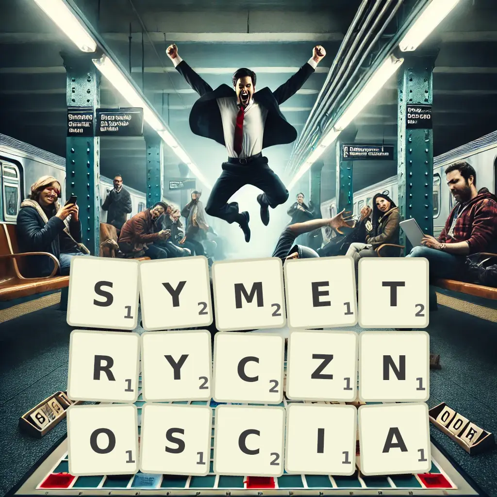 Słowa z liter SYMETRYCZNOŚCIĄ