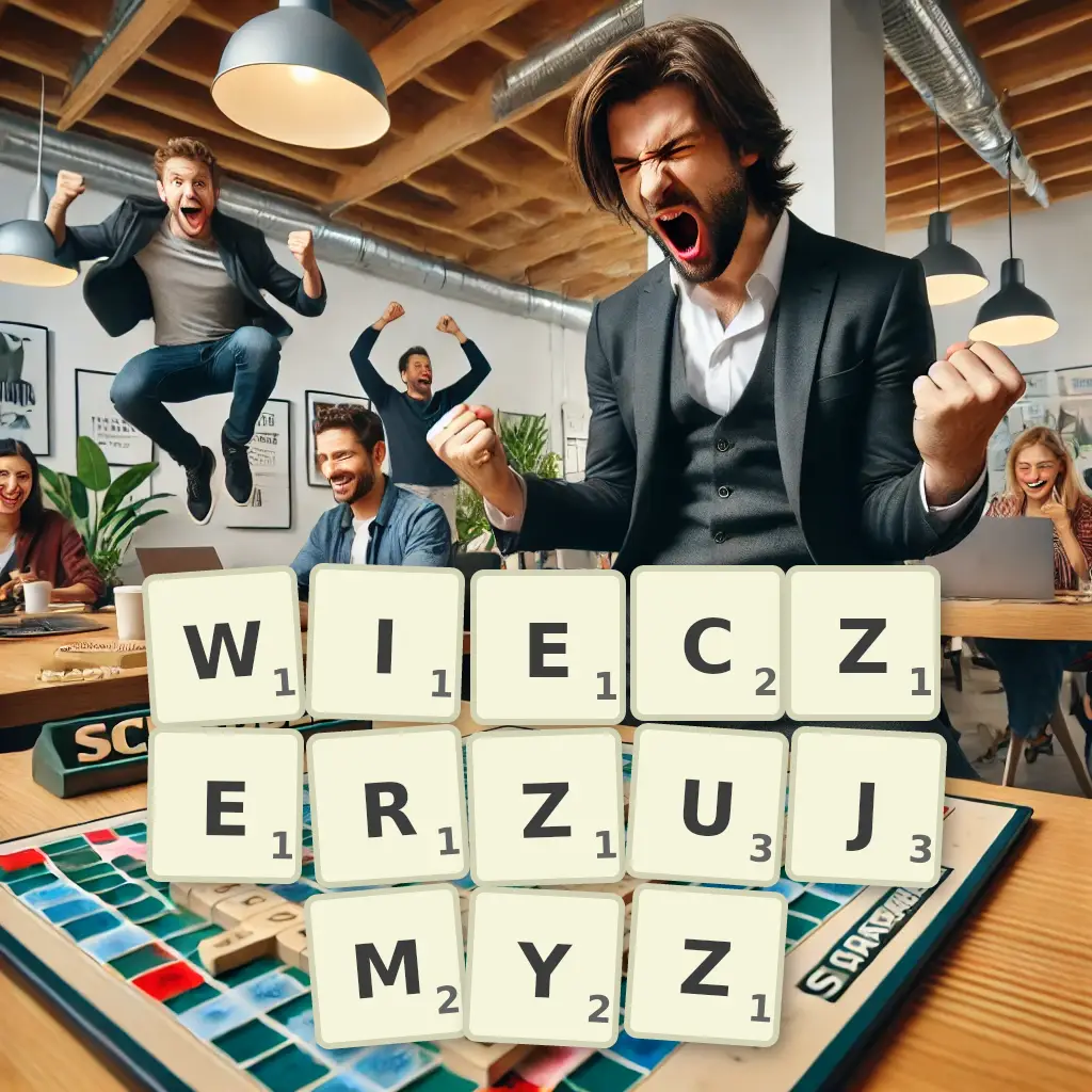 Słowa z liter WIECZERZUJMYŻ