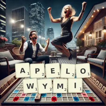 Kreatywna ilustracja do gry w Scrabble ze słowem APELOWYMI ułożonym z płytek na planszy.