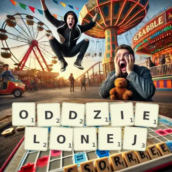 Kreatywna ilustracja do gry w Scrabble ze słowem ODDZIELONEJ ułożonym z płytek na planszy.