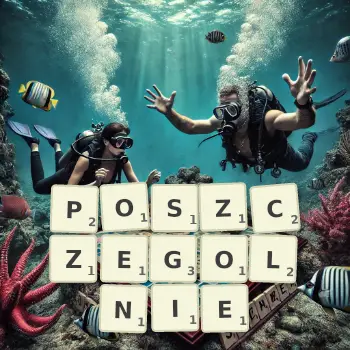 Kreatywna ilustracja do gry w Scrabble ze słowem POSZCZEGOLNIE ułożonym z płytek na planszy.