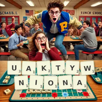 Kreatywna ilustracja do gry w Scrabble ze słowem UAKTYWNIONA ułożonym z płytek na planszy.